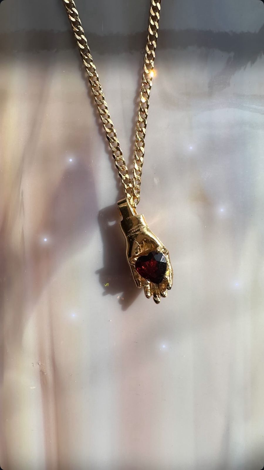 Necklace Garnet Hand