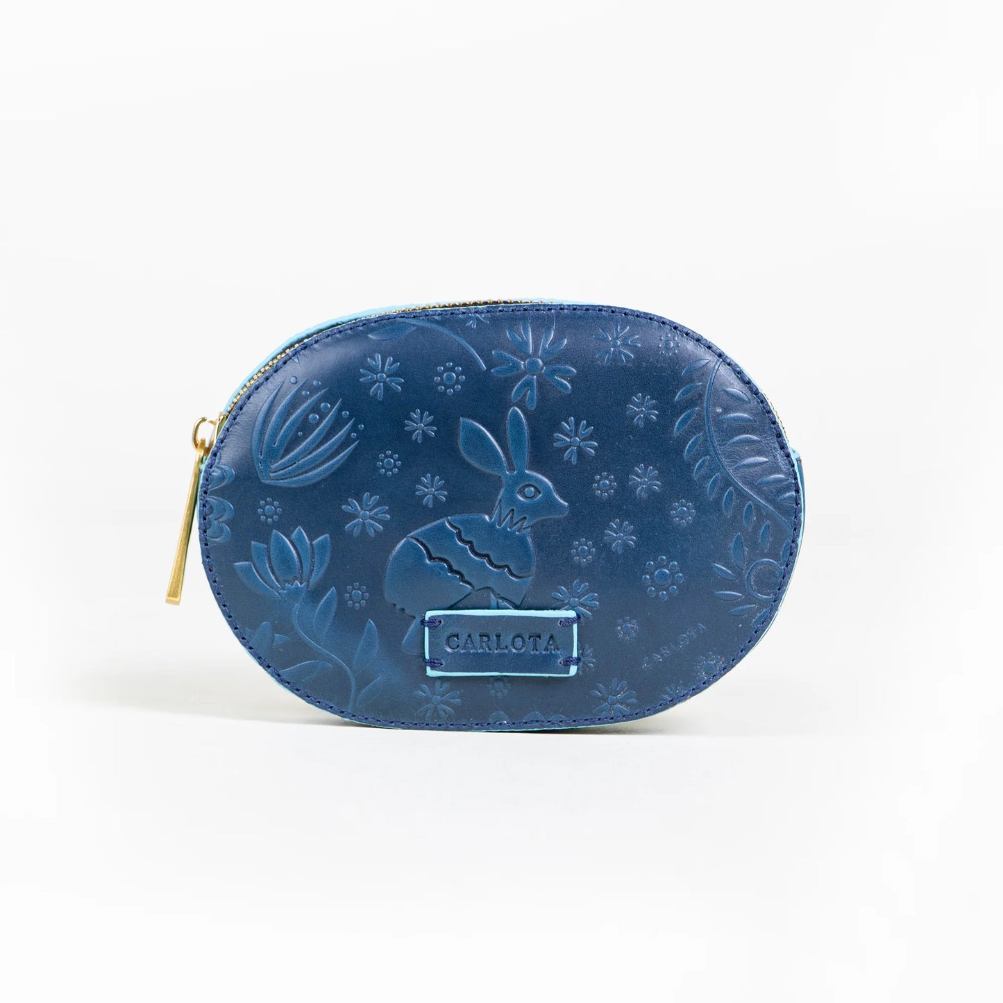 Oval Coin Purse Liebre Blue