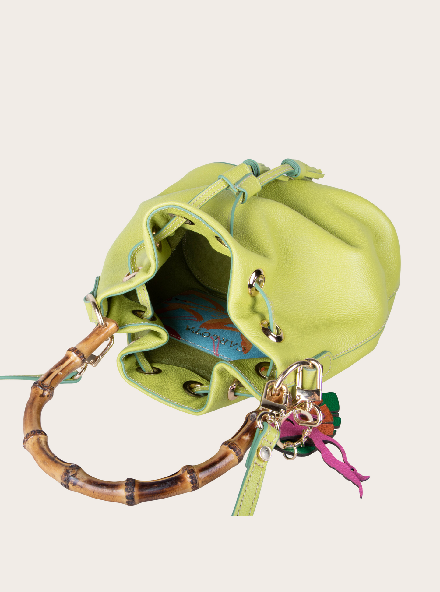 Bucket bag Flamingo lemon