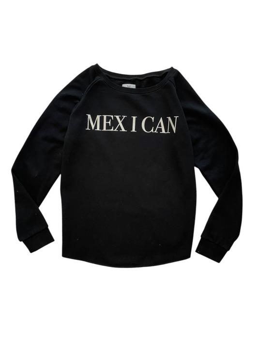 Hoodie women’s wave wash crew black MEX I CAN