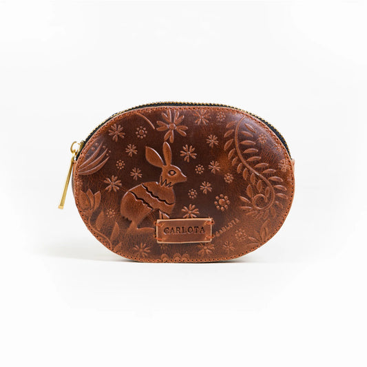 Oval Coin Purse Liebre Tobacco