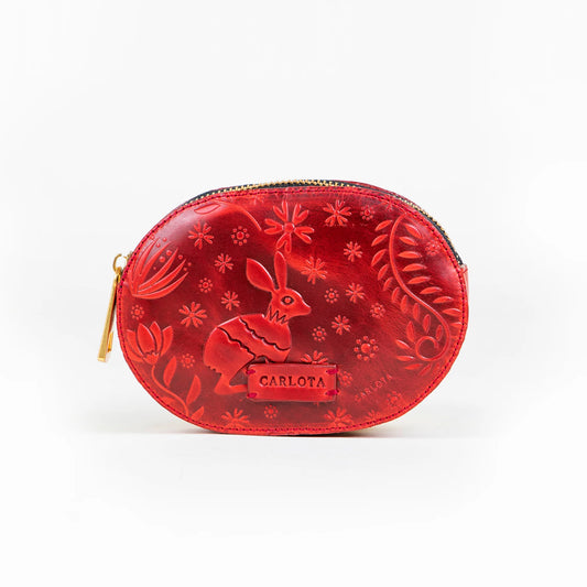 Oval Coin Purse Liebre Red