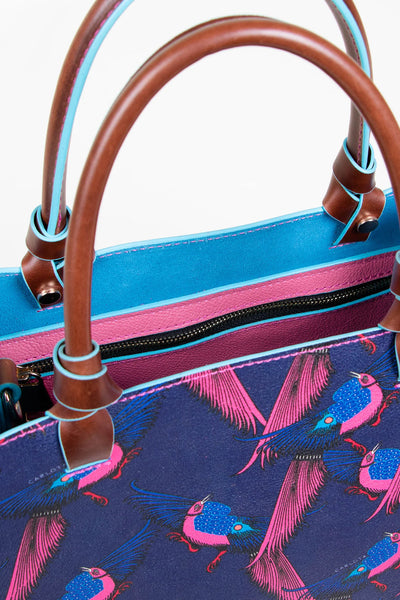 Mini Tote Faisan Print