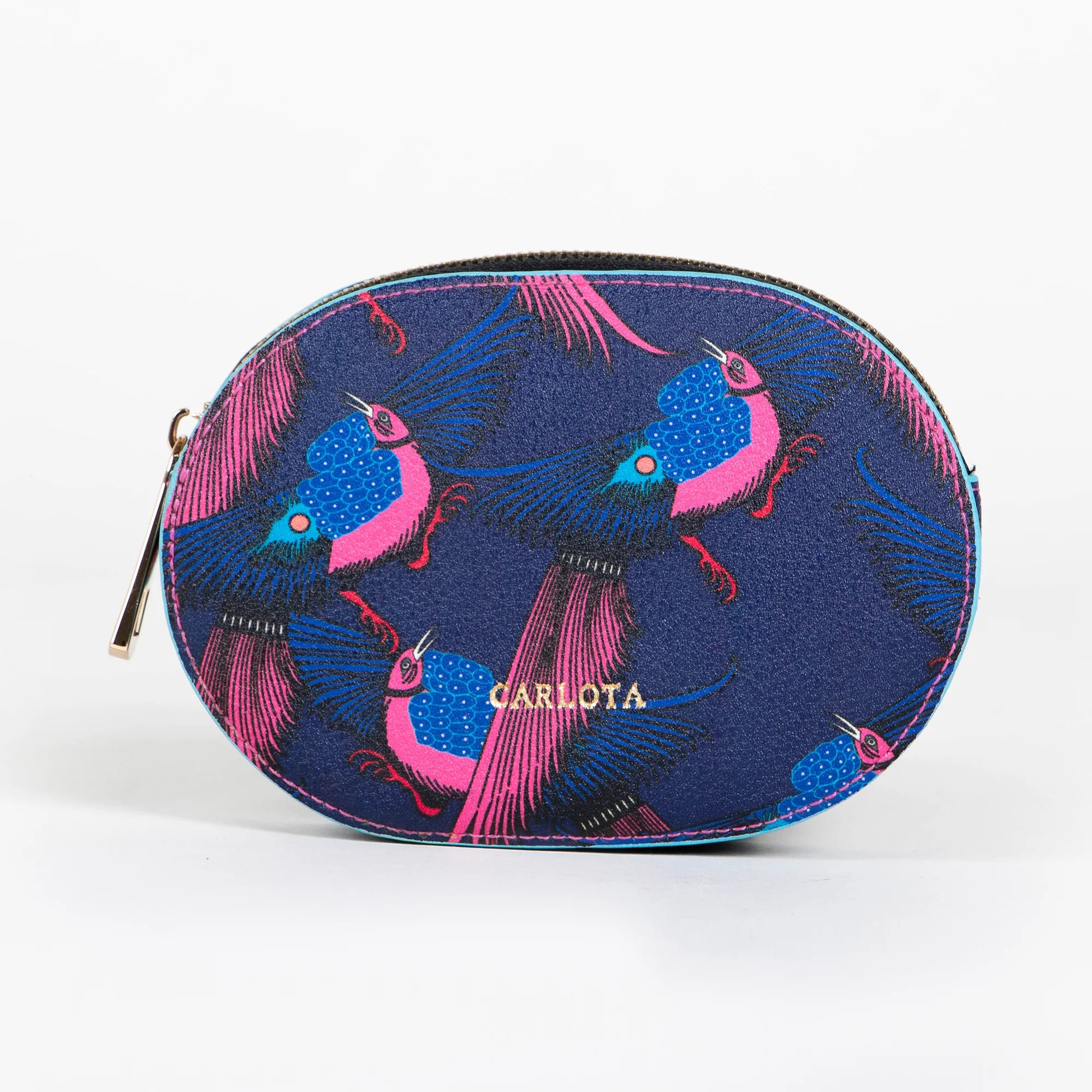 Oval Coin Purse Faisan Print
