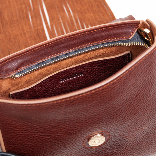 Crossbody Pajarito Fringe Tobacco