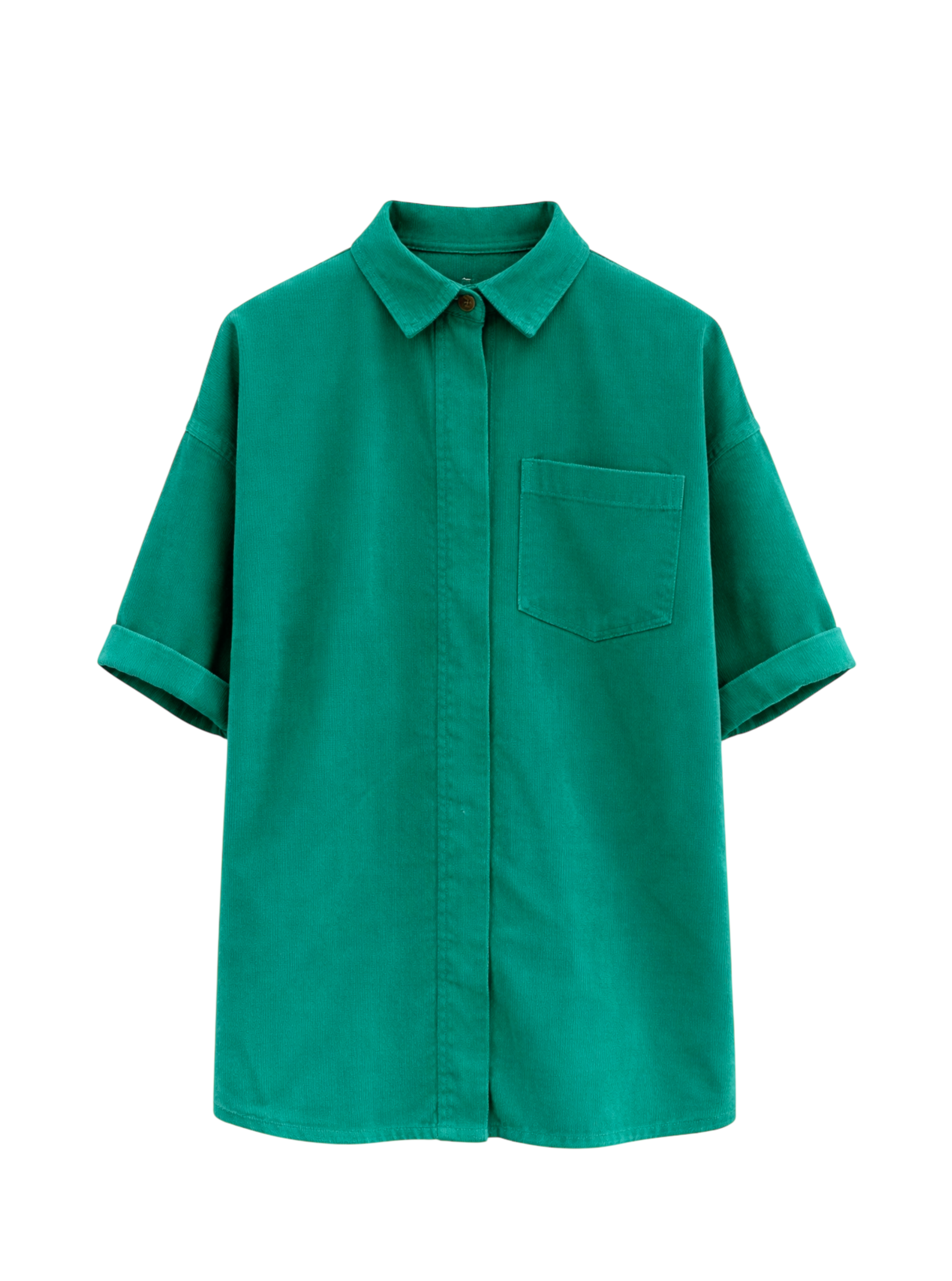 Long Shirt Lirica Corduroy Green Pine