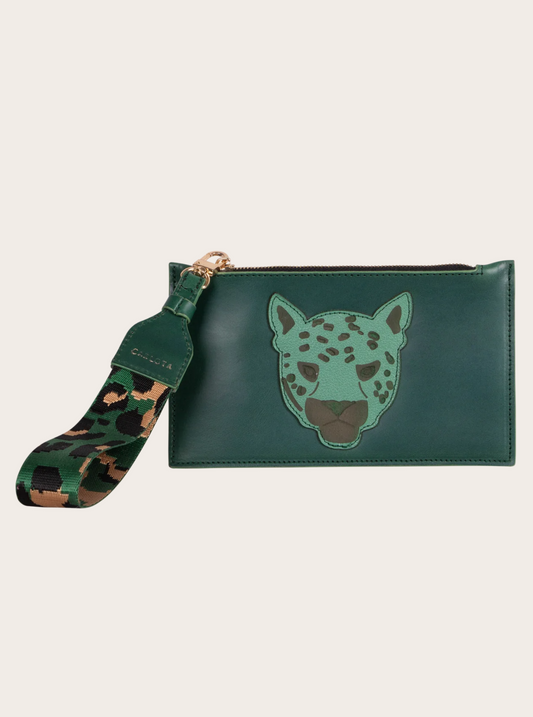 Mini clutch jaguar green
