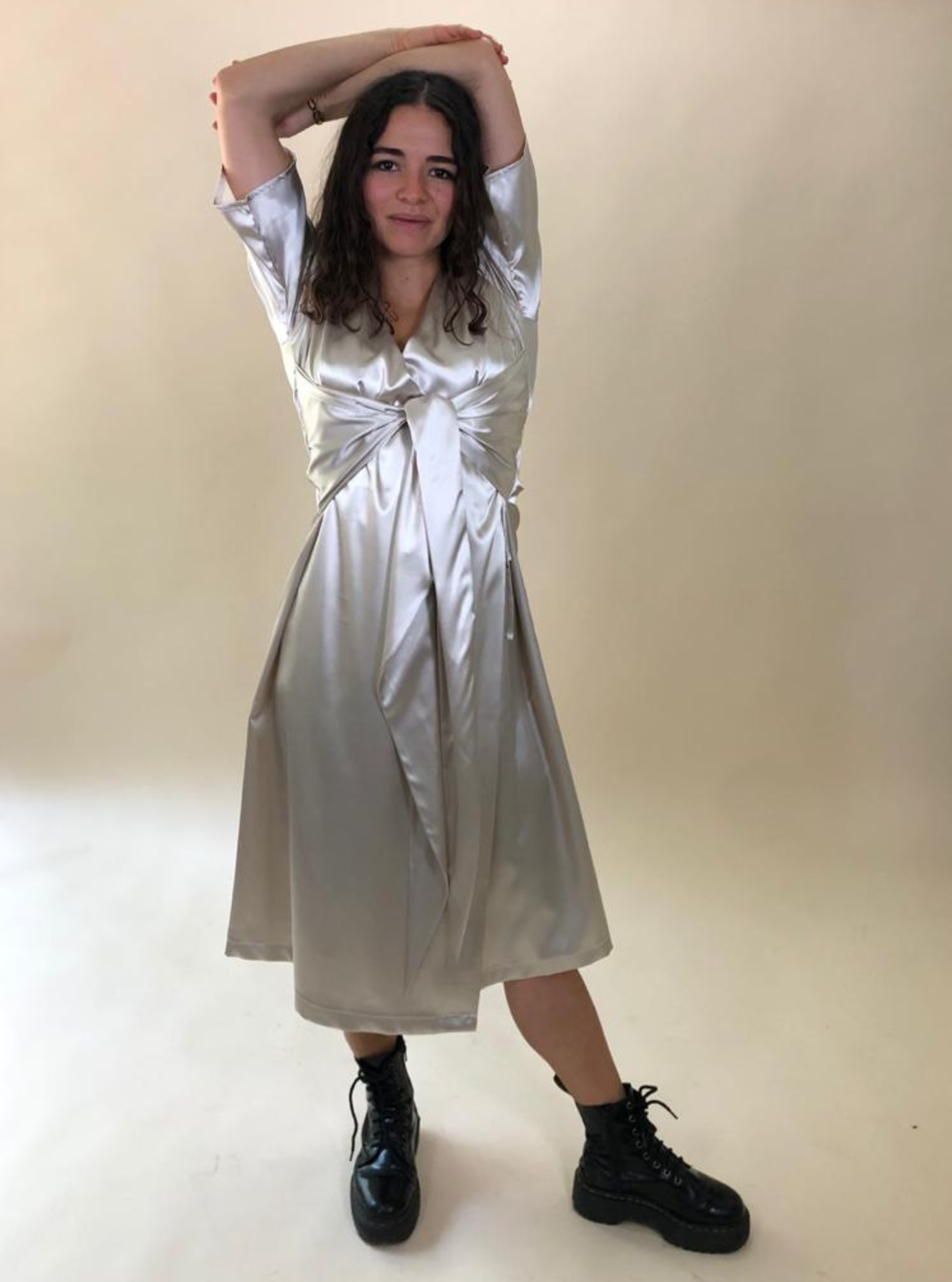 Satin Dress Luana Beige