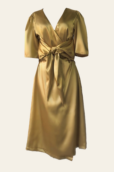Satin Dress Luana Gold