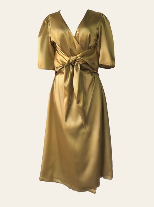 Satin dress Luana gold