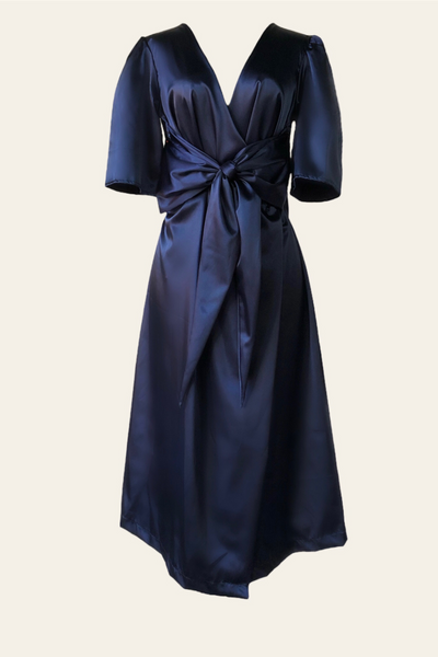 Satin Dress Luana Navy