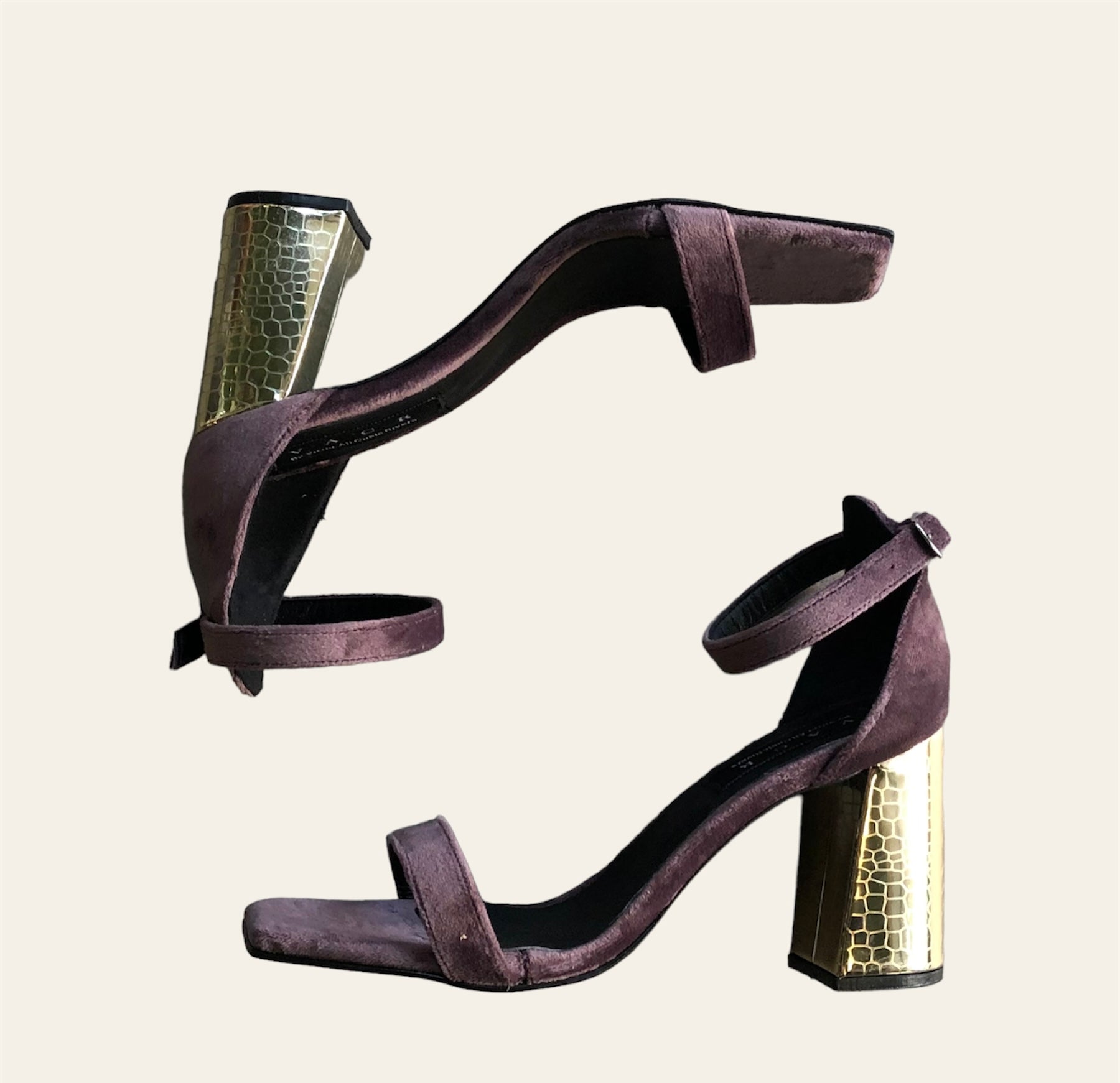 High Heels Velvet Lilac & Gold