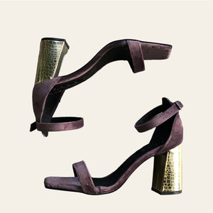 High Heels Velvet Lilac & Gold
