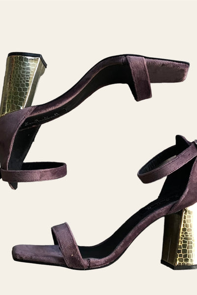 High Heels Velvet Lilac & Gold