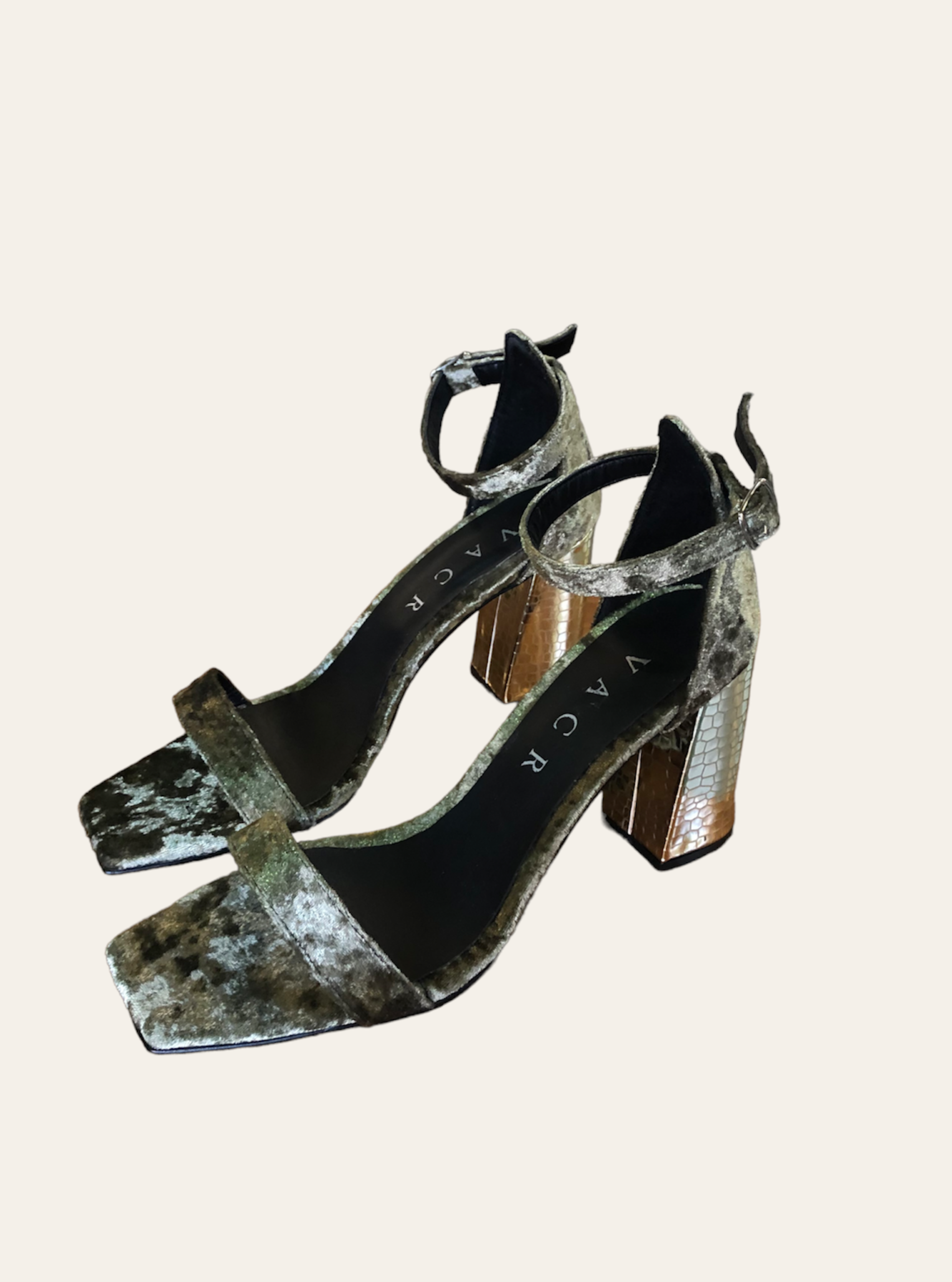 High Heels Velvet Green