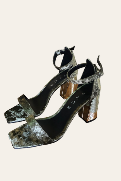 High Heels Velvet Green