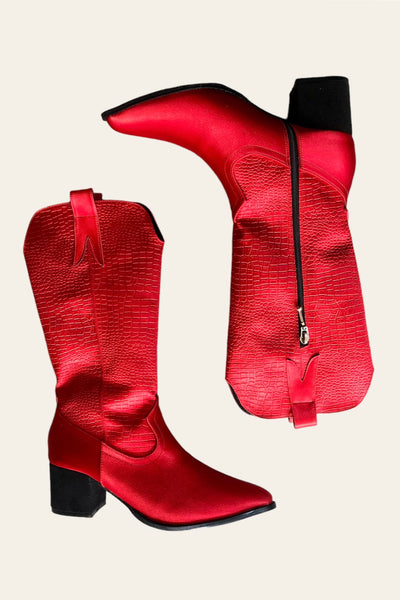 Tall Cowboy Boots Red