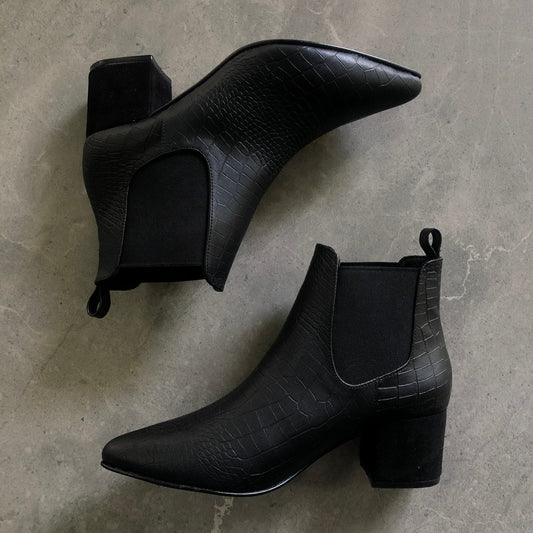 Chelsea boots black cocodrile