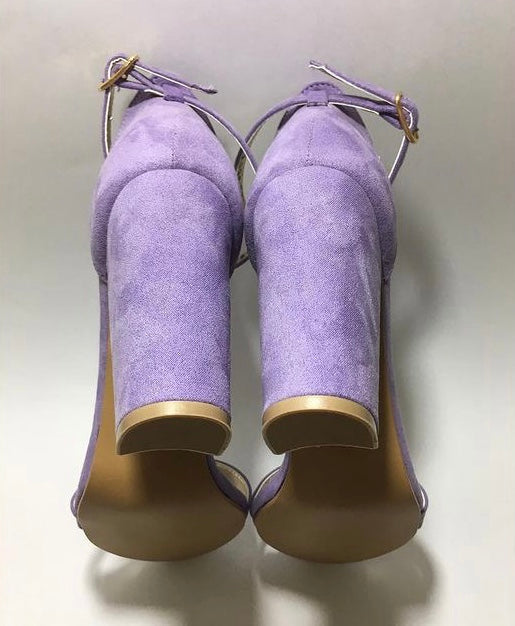 High heels velvet lilac